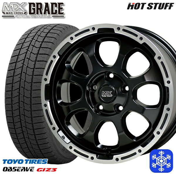 スタッドレスタイヤホイール4本セット 205/65R16 ヤリスクロス 28系セレナ 2024～2025年製 トーヨー オブザーブ ギズ3 HotStuff マッドクロスグレイス GB/P 16インチ 7.0J 5H114.3