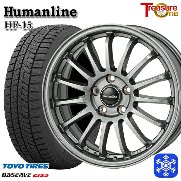 215/45R18 キックス マツダ3 2025年製 トーヨー オブザーブ ギズ2 トレジャーワン ヒューマンライン HF15 DG 18インチ 7.0J 5H114.3 スタッドレスタイヤホイール4本セット|タイヤホイール激安王国