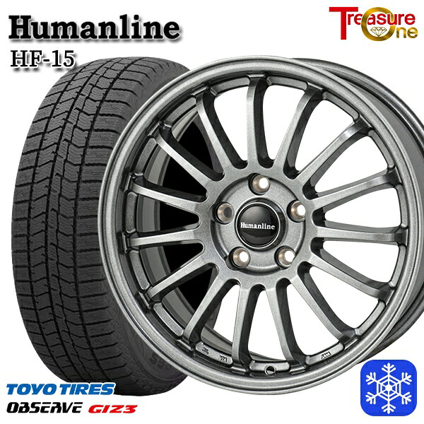 スタッドレスタイヤホイール4本セット 195/65R15 ノア ヴォクシー 2024～2025年製 トーヨー オブザーブ ギズ3 トレジャーワン ヒューマンライン HF15 DG 15インチ 6.0J 5H114.3