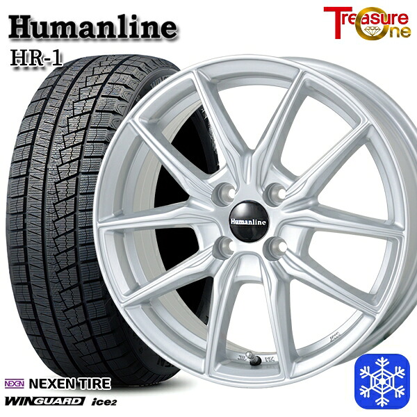 165/55R14 モコ ルークス 2025年製 ネクセン ウィンガードアイス2 トレジャーワン ヒューマンライン HR1 SI 14インチ 4.5J 4H100 スタッドレスタイヤホイール4本セット｜タイヤホイール激安王国