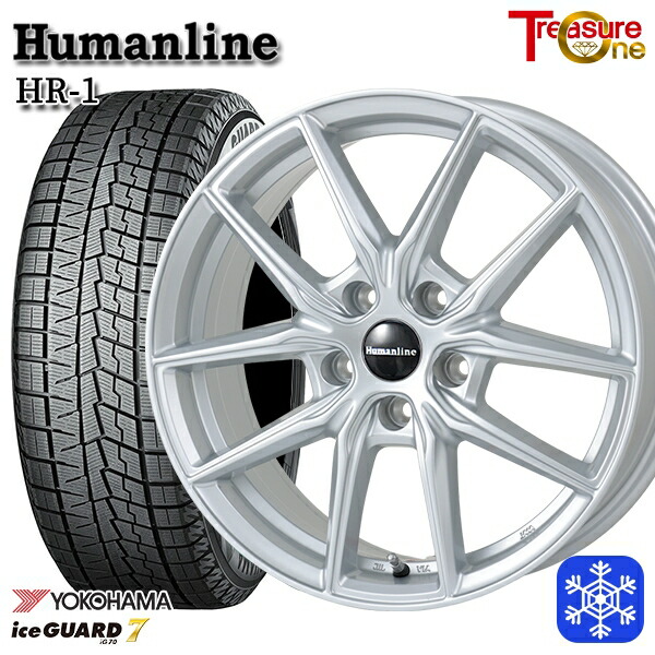 スタッドレスタイヤホイール4本セット 215/60R17 96Q アルファード ヴェルファイア 2024～2025年製 ヨコハマアイスガード7 IG70 トレジャーワン ヒューマンライン HR1 SI 17インチ 7.0J 5H114.3