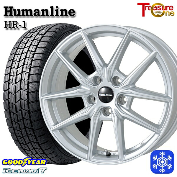 スタッドレスタイヤホイール4本セット 225/60R17 アルファード ヴェルファイア 2024～2025年製 グッドイヤー アイスナビ7 NAVI7 トレジャーワン ヒューマンライン HR1 SI 17インチ 7.0J 5H114.3