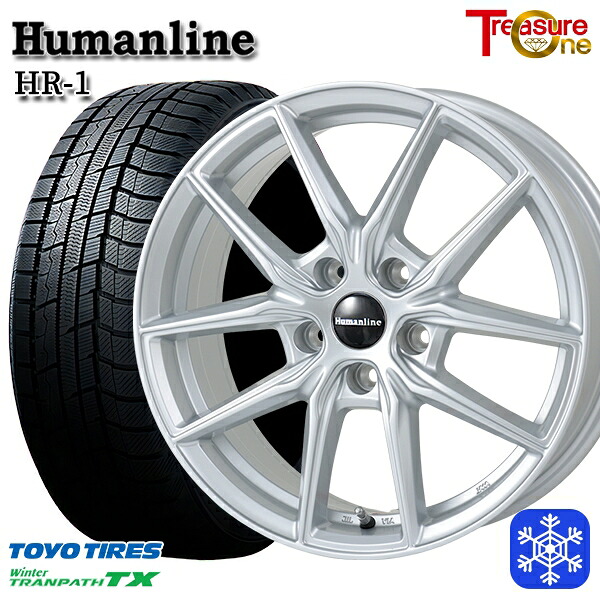 スタッドレスタイヤホイール4本セット 215/60R16 ヤリスクロス ヴェゼル 2023～2024年製 トーヨー ウィンタートランパス TX トレジャーワン ヒューマンライン HR1 SI 16インチ 6.5J 5H114.3