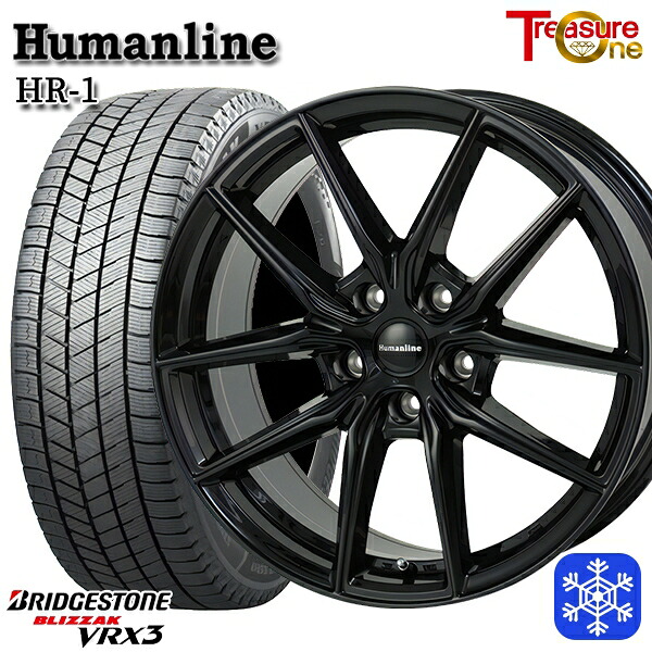 235/50R18 アルヴェル20/30系 2024～2025年製 ブリヂストン ブリザック VRX3 トレジャーワン ヒューマンライン HR1 BK 18インチ 8.0J 5H114.3+38 スタッドレスタイヤホイール4本セット｜タイヤホイール激安王国 122,600円