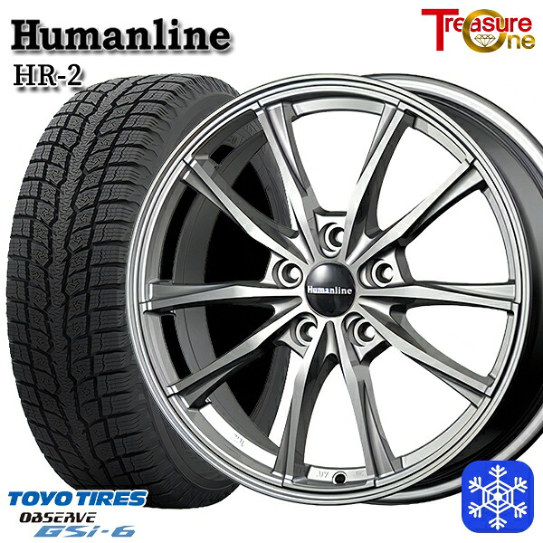 スタッドレスタイヤホイール4本セット 225/55R18 デリカD5 エクストレイル 2022～2023年製 トーヨー オブザーブ GSi-6 トレジャーワン ヒューマンライン HR2 DG 18インチ 7.0J 5H114.3
