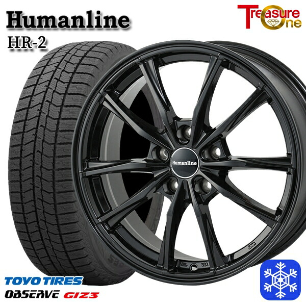 スタッドレスタイヤホイール4本セット 235/50R18 アルファード ヴァルファイア 2024～2025年製 トーヨー オブザーブ ギズ3 トレジャーワン ヒューマンライン HR2 BK 18インチ 7.0J 5H114.3