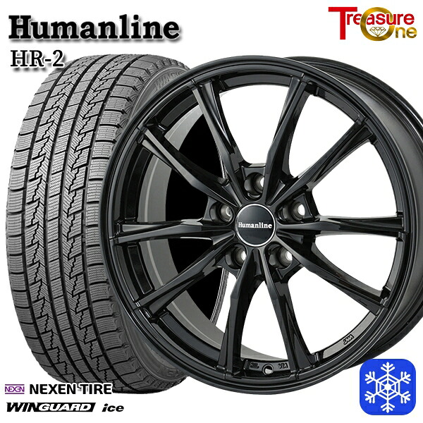 215/65R16 98Q アルファード ヴェルファイア 2024～2025年製 ネクセン ウィンガードアイス トレジャーワン ヒューマンライン HR2 BK 16インチ 6.5J 5H114.3 スタッドレスタイヤホイール4本セット｜タイヤホイール激安王国