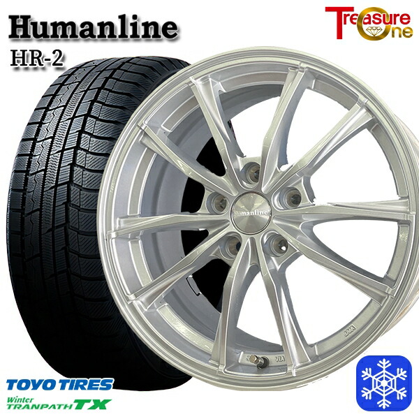 スタッドレスタイヤホイール4本セット 215/60R16 2023～2024年製 トーヨー ウィンタートランパス TX トレジャーワン ヒューマンライン HR2 SI 16インチ 6.5J 5H114.3 +53