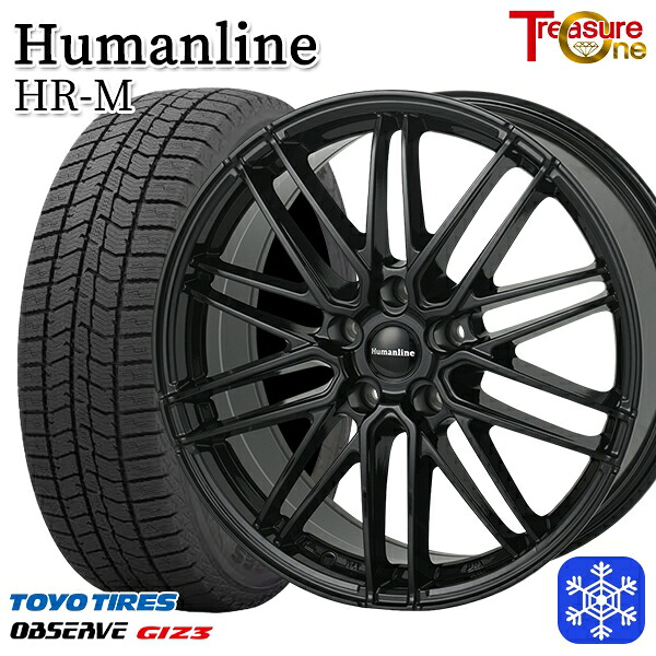スタッドレスタイヤホイール4本セット 215/50R17 マツダ3 セレナ 2024～2025年製 トーヨー オブザーブ ギズ3 トレジャーワン ヒューマンライン HRM BK 17インチ 7.0J 5H114.3