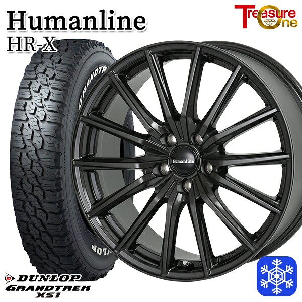 スタッドレスタイヤホイール4本セット 215/70R16 100/97N デリカD5 2024～2025年製 ダンロップ グラントレック XS1 ホワイトレター トレジャーワン ヒューマンライン HRX TB 16インチ 6.5J 5H114.3 114.3