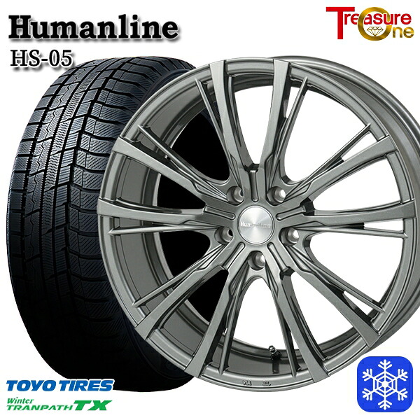 スタッドレスタイヤホイール4本セット 235/55R18 RAV4 NX 2023～2024年製 トーヨー ウィンタートランパス TX トレジャーワン ヒューマンライン HS05 DG 18インチ 7.0J 5H114.3