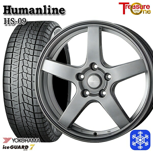 スタッドレスタイヤホイール4本セット 215/60R17 96Q SH系フォレスター 2024～2025年製 ヨコハマアイスガード7 IG70 トレジャーワン ヒューマンライン HS09 DG 17インチ 7.0J 5H100