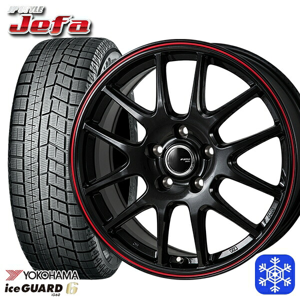 185/60R15 シエンタ（170系） 2023～2024年製 ヨコハマ アイスガード IG60 MONZA JPスタイル ジェファ BK 15インチ 6.0J 5H100 スタッドレスタイヤホイール4本セット｜タイヤホイール激安王国
