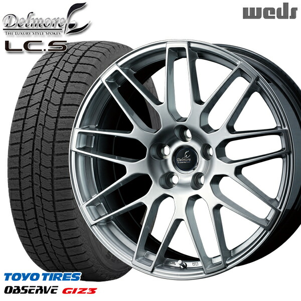 235/60R18 クラウンスポーツ 2024~2025年製 トーヨー オブザーブ ギズ3 Weds デルモア LCS ハイパーシルバー ※M14純正ボルト使用 18インチ 7.5J 5H114.3 スタッドレスタイヤホイール4本セット|タイヤホイール激安王国