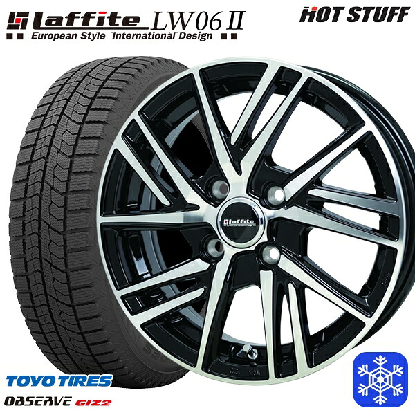 195/60R17 ライズ ロッキー 2023～2024年製 トーヨー オブザーブ ギズ2 HotStuff ラフィット LW06-2 BK/P 17インチ 6.5J 4H100 スタッドレスタイヤホイール4本セット｜タイヤホイール激安王国