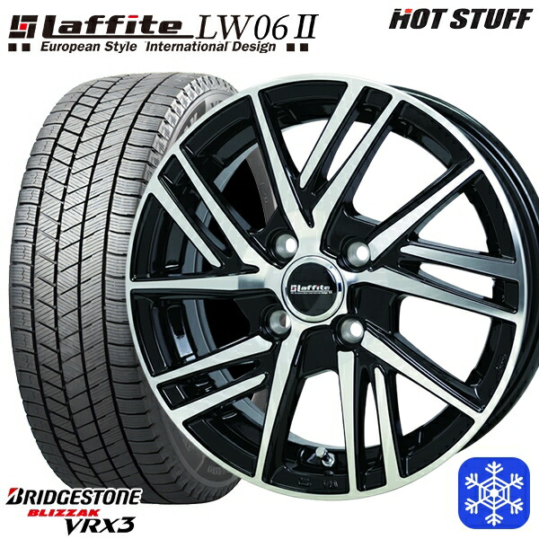205/50R17 日産オーラ 2024~2025年製 ブリヂストン ブリザック VRX3 HotStuff ラフィット LW06-2 BK/P 17インチ 6.5J 4H100 スタッドレスタイヤホイール4本セット|タイヤホイール激安王国