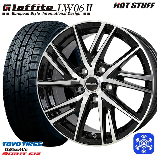 スタッドレスタイヤホイール4本セット 225/50R17 アテンザスポーツ エスティマ 2022年製 トーヨー ガリット ギズ HotStuff ラフィット LW06-2 BK/P 17インチ 7.0J 5H114.3