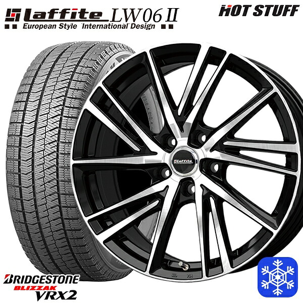 235/50R18 アルファード ヴァルファイア 2023～2024年製 ブリヂストン ブリザック VRX2 HotStuff ラフィット LW06-2 BK/P 18インチ 7.0J 5H114.3 スタッドレスタイヤホイール4本セット｜タイヤホイール激安王国