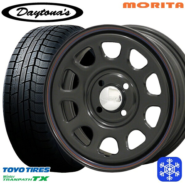 スタッドレスタイヤホイール4本セット 165/65R14 ハスラー ソリオ 2023～2024年製 トーヨー ウィンター トランパス TX MRT DAYTONA'S G2 デイトナズ ブラック 14インチ 5.0J 4H100+42