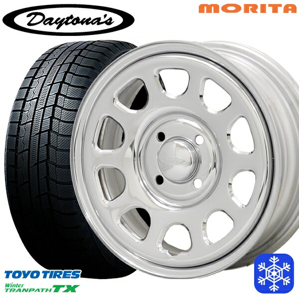 スタッドレスタイヤホイール4本セット 165/65R15 タフト ソリオ デリカD2 2023～2024年製 トーヨー ウィンタートランパス TX MRT DAYTONA'S G2 デイトナズ クローム 15インチ 5.0J 4H100+45