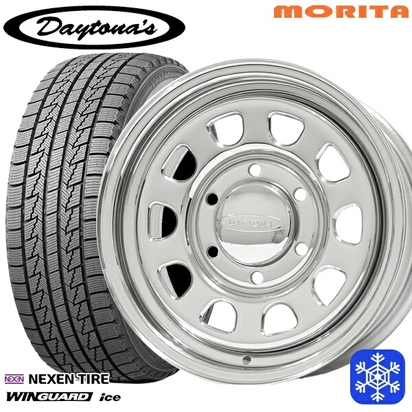 215/65R16 98Q ハイエース ※車検非対応 2024～2025年製 ネクセン ウィンガードアイス MRT DAYTONA'S G2 デイトナズ クローム 16インチ 6.5J 6H139.7+33/+45 スタッドレスタイヤホイール4本セット｜タイヤホイール激安王国