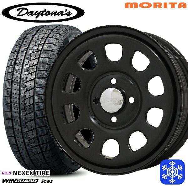 スタッドレスタイヤホイール4本セット 165/55R14 モコ ルークス 2025年製 ネクセン ウィンガードアイス2 MRT DAYTONA'S G2 デイトナズ マットブラック 14インチ 5.0J 4H100+42