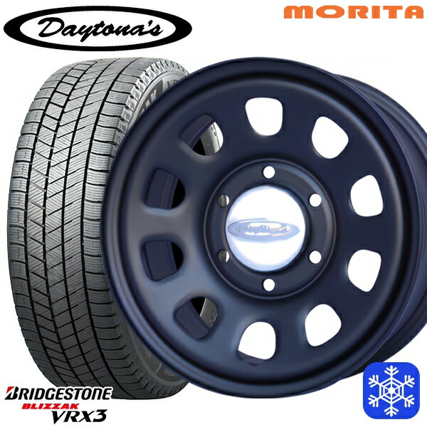 スタッドレスタイヤホイール4本セット 215/65R16 98Q ハイエース ※車検非対応 2024～2025年製 ブリヂストン ブリザック VRX3 MRT DAYTONA'S G2 デイトナズ マットブラック 16インチ 6.5J 6H139.7+33/+45