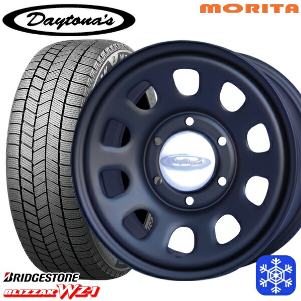 スタッドレスタイヤホイール4本セット 215/65R16 98Q ハイエース ※車検非対応 2025年製 ブリヂストン ブリザック WZ1 MRT DAYTONA'S G2 デイトナズ マットブラック 16インチ 6.5J 6H139.7+33/+45