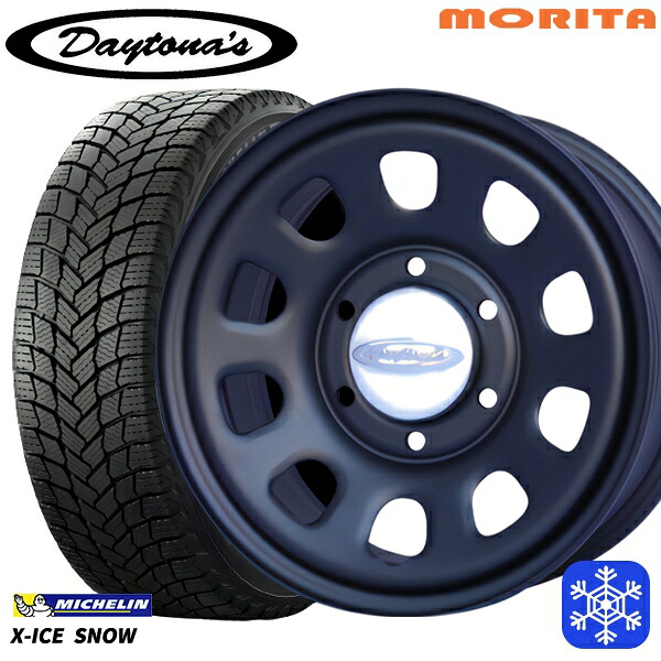 スタッドレスタイヤホイール4本セット 215/65R16 102T XL ハイエース ※車検非対応 2024～2025年製 ミシュラン エックスアイススノー MRT DAYTONA'S G2 デイトナズ マットブラック 16インチ 6.5J 6H139.7+33/+45