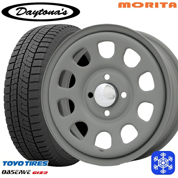 165/55R14 モコ ルークス 2023~2024年製 トーヨー オブザーブ ギズ2 MRT DAYTONA'S G2 デイトナズ マットグレー 14インチ 5.0J 4H100+42 スタッドレスタイヤホイール4本セット|タイヤホイール激安王国