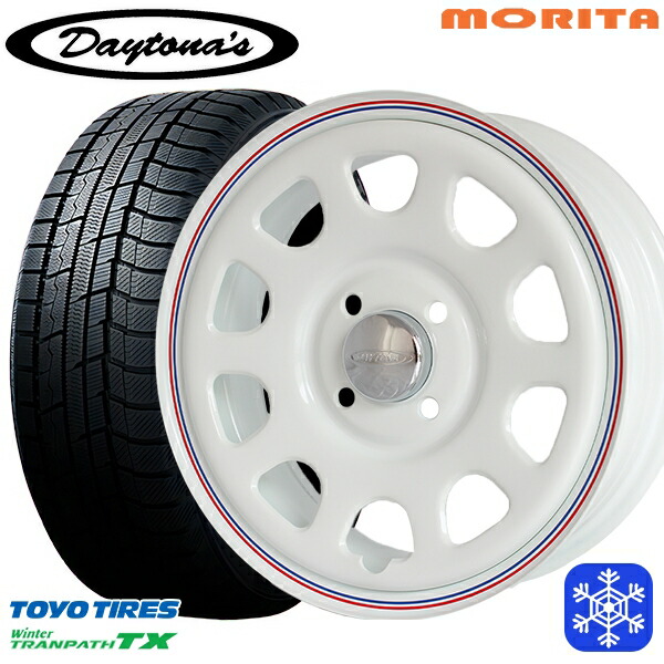 スタッドレスタイヤホイール4本セット 165/65R14 ハスラー ソリオ 2023～2024年製 トーヨー ウィンター トランパス TX MRT DAYTONA'S G2 デイトナズ ホワイト 14インチ 5.0J 4H100+42