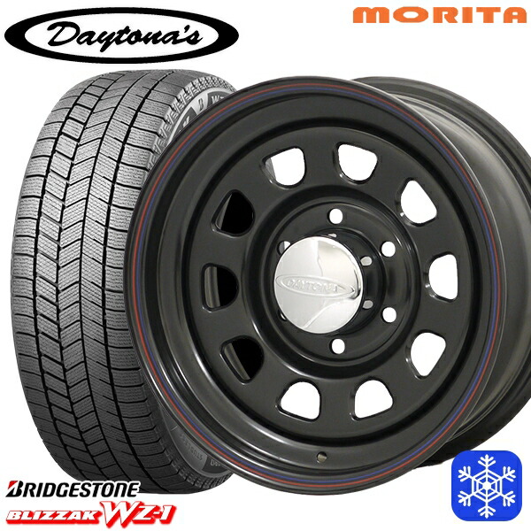 4/10ﾎﾟｲﾝﾄ10倍★スタッドレスタイヤホイール4本セット 215/60R17 96Q ハイエース ※車検非対応 2025年製 ブリヂストン ブリザック WZ1 MRT DAYTONA'S デイトナズ ブラック 17インチ 6.5J 6H139.7+38