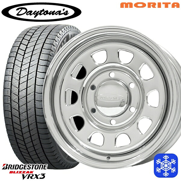 スタッドレスタイヤホイール4本セット 215/60R17 96Q ハイエース ※車検非対応 2024～2025年製 ブリヂストン ブリザック VRX3 MRT DAYTONA'S デイトナズ クローム 17インチ 6.5J 6H139.7+38