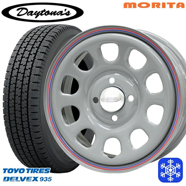 スタッドレスタイヤホイール4本セット 155/80R14 プロボックス サクシード 2021～2022年製 トーヨー デルベックス 935 MRT DAYTONA'S デイトナズ グレー 14インチ 6.0J 4H100+30