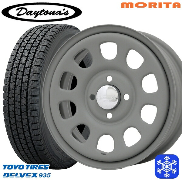 スタッドレスタイヤホイール4本セット 155/80R14 プロボックス サクシード 2021～2022年製 トーヨー デルベックス 935 MRT DAYTONA'S デイトナズ マットグレー 14インチ 6.0J 4H100+30