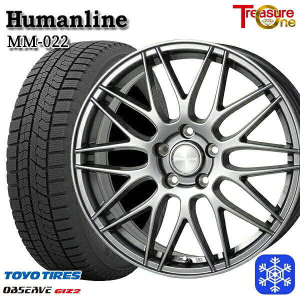 スタッドレスタイヤホイール4本セット 205/60R16 ウィッシュ エクシーガ 2023～2024年製 トーヨー オブザーブ ギズ2 トレジャーワン ヒューマンライン MM022 DG 16インチ 6.5J 5H100