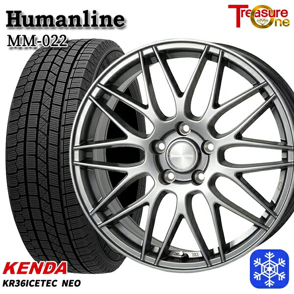 スタッドレスタイヤホイール4本セット 235/55R18 RAV4 NX 2023年製 ケンダ アイステックネオ KR36 トレジャーワン ヒューマンライン MM022 DG 18インチ 7.5J 5H114.3