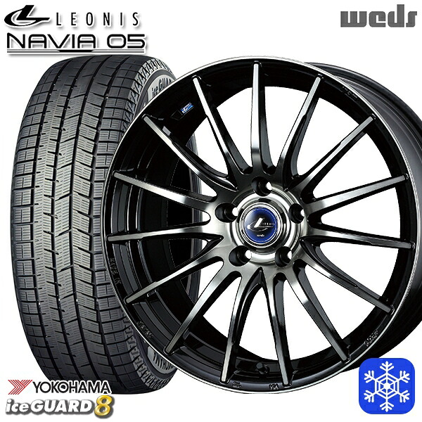 スタッドレスタイヤホイール4本セット 195/60R17 60系プリウス 2025年製 ヨコハマ アイスガード8 IG80 Wedd ウェッズ レオニス ナヴィア05 BPB 17インチ 7.0J 5H114.3