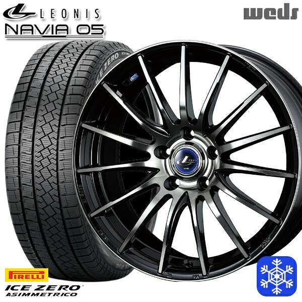 スタッドレスタイヤホイール4本セット 185/60R15 シエンタ（170系） 2022～2023年製 ピレリ アイスゼロアシンメトリコ Wedd ウェッズ レオニス ナヴィア05 BPB 15インチ 6.0J 5H100