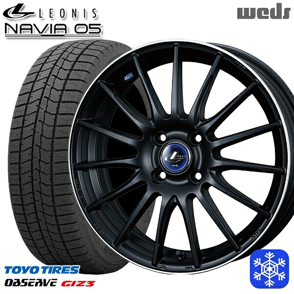 165/55R15 N-BOX タント 2024～2025年製 トーヨー オブザーブ ギズ3 Wedd ウェッズ レオニス ナヴィア05 MBP 15インチ 4.5J 4H100 スタッドレスタイヤホイール4本セット｜タイヤホイール激安王国 80,575円