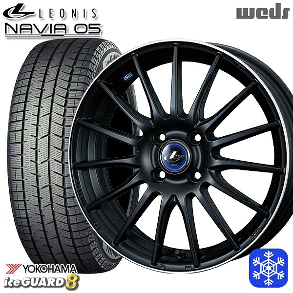 スタッドレスタイヤホイール4本セット 185/55R15 ノート マーチ デミオ 2025年製 ヨコハマ アイスガード8 IG80 Wedd ウェッズ レオニス ナヴィア05 MBP 15インチ 5.5J 4H100