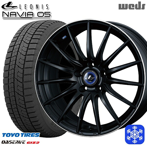 215/55R17 フォレスター レガシィ 2024～2025年製 トーヨー オブザーブ ギズ2 Wedd ウェッズ レオニス ナヴィア05 MBP 17インチ 7.0J 5H100 スタッドレスタイヤホイール4本セット｜タイヤホイール激安王国