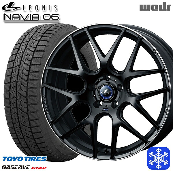 225/55R19 ハリアー CX5 CX8 2025年製 トーヨー オブザーブ ギズ2 Weds ウェッズ レオニス ナヴィア06 MBP 19インチ 8.0J 5H114.3 スタッドレスタイヤホイール4本セット|タイヤホイール激安王国