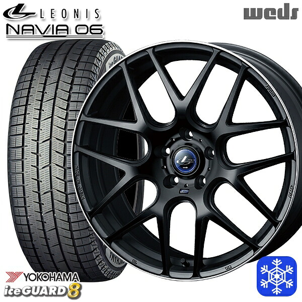 スタッドレスタイヤホイール4本セット 195/60R17 60系プリウス 2025年製 ヨコハマ アイスガード8 IG80 Weds ウェッズ レオニス ナヴィア06 MBP 17インチ 7.0J 5H114.3