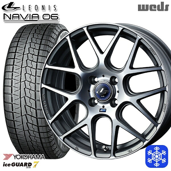 スタッドレスタイヤホイール4本セット 185/55R16 フィットシャトル 2024~2025年製 ヨコハマ アイスガード7 IG70 Weds ウェッズ レオニス ナヴィア06 MGMC 16インチ 6.0J 4H100