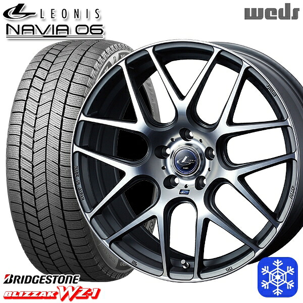 スタッドレスタイヤホイール4本セット 225/55R18 デリカD5 エクストレイル 2025年製 ブリヂストン ブリザック WZ1 Weds ウェッズ レオニス ナヴィア06 MGMC 18インチ 7.0J 5H114.3