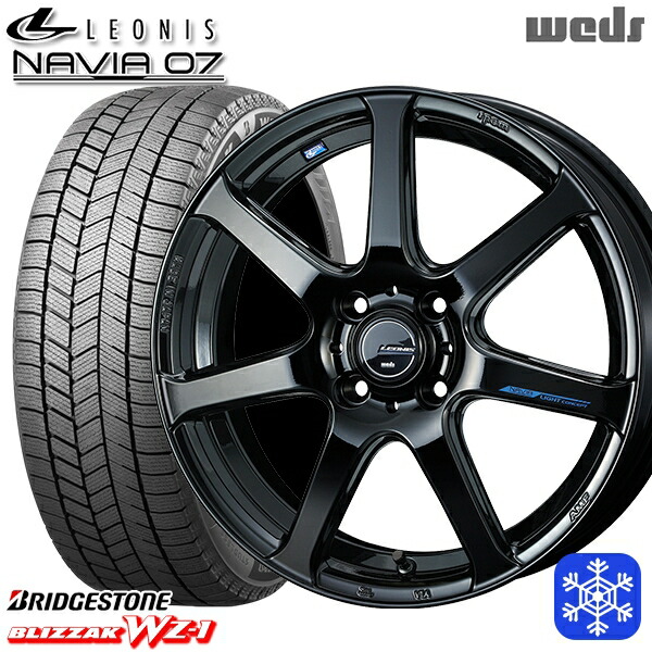 スタッドレスタイヤホイール4本セット 165/55R15 N-BOX タント 2025年製 ブリヂストン ブリザック WZ1 Weds ウェッズ レオニス ナヴィア07 PBK 15インチ 4.5J 4H100