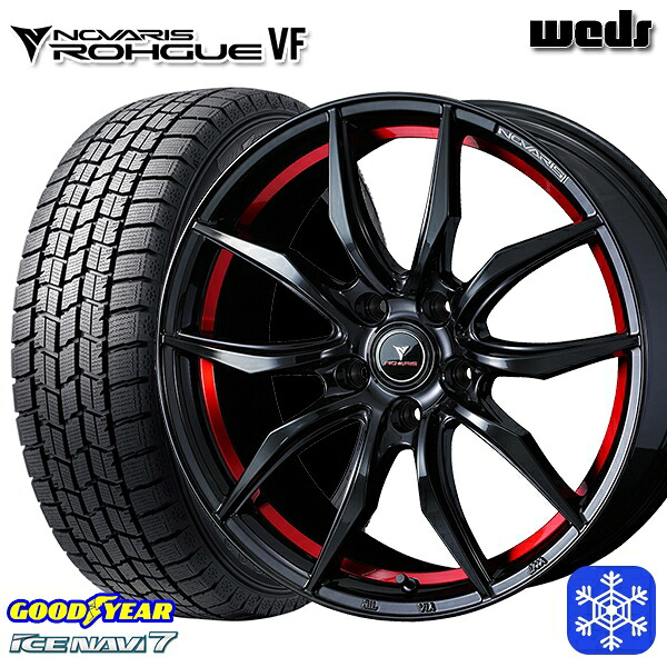 225/55R17 スバルXV フォレスター 2023～2024年製 グッドイヤー アイスナビ7 NAVI7 Weds ウェッズ ノヴァリス ローグ VF 17インチ 7.0J 5H100 スタッドレスタイヤホイール4本セット｜タイヤホイール激安王国