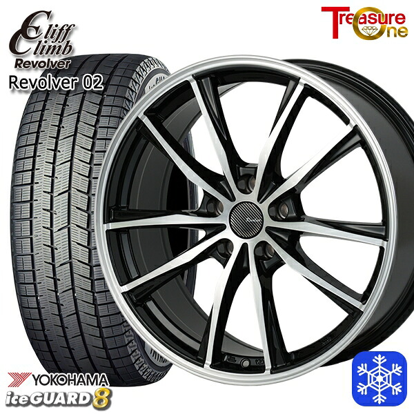 スタッドレスタイヤホイール4本セット 215/45R18 キックス マツダ3 2025年製 ヨコハマ アイスガード8 IG80 トレジャーワン クリフクライム リボルバー02 BP 18インチ 7.0J 5H114.3