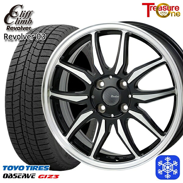 スタッドレスタイヤホイール4本セット 175/60R16 アクア クロスビー 2024～2025年製 トーヨー オブザーブ ギズ3 トレジャーワン クリフクライム リボルバー03 BP 16インチ 6.0J 4H100